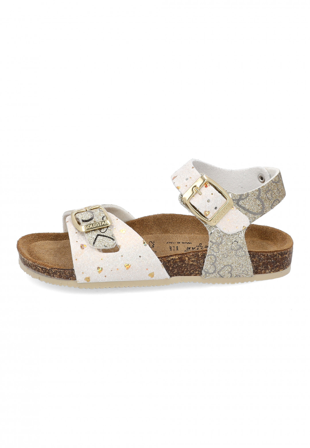 Sandalo Goldstar 806H dorato con decorazione a cuori Nico